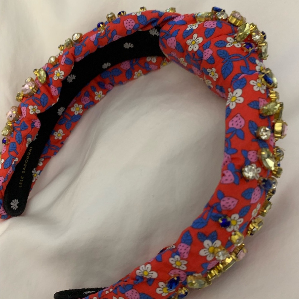 Liberty of London LELE SADOUGHI headband, Liberty fabric w/ multicolor crystal